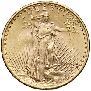 USA 20 Dollari 1924 - KM 131 AU (g 33,46)