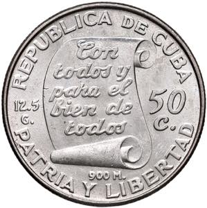 CUBA 50 Centavos 1953 - KM 28 AG