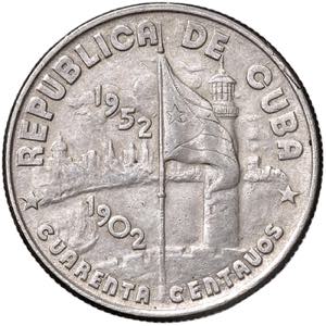 CUBA 40 Centavos 1952 - ... 