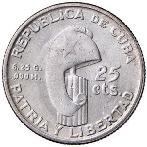 CUBA 25 Centavos 1953 - ... 