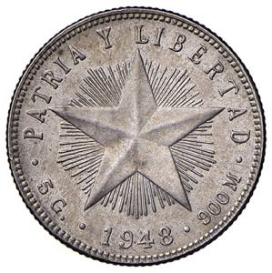 CUBA 20 Centavos 1948 - KM 13.2 AG