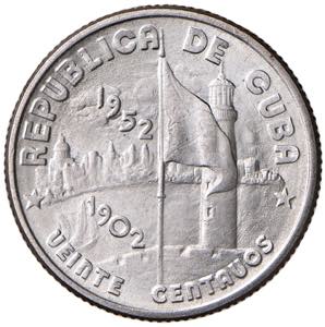 CUBA 20 Centavos 1952 - ... 