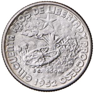CUBA 20 Centavos 1952 - KM 24 AG
