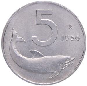 Repubblica Italiana 5 Lire 1956 - Gig. 287 ... 