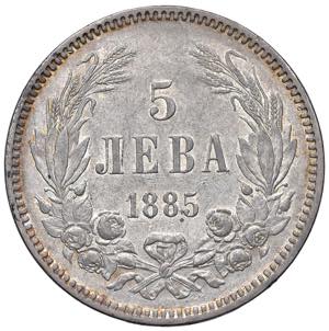 BULGARIA Alessandro I (1879-1886) 5 Leva ... 