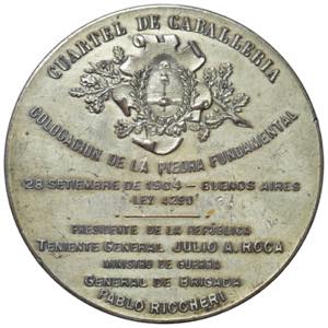 ARGENTINA Medaglia 1904 Posa della prima ... 
