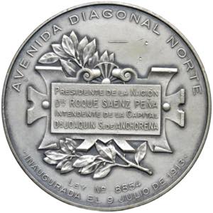 ARGENTINA Medaglia 1913 Inaugurazione della ... 