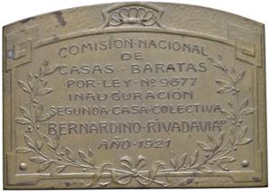 ARGENTINA Placchetta 1921 Inaugurazione ... 