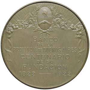 ARGENTINA Medaglia 1922 Centenario della ... 