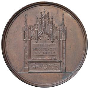 BELGIO Medaglia 1836 Morte del canonico di ... 