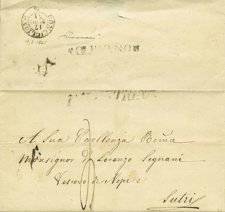 lettera con testo del 14.3.1861 ... 