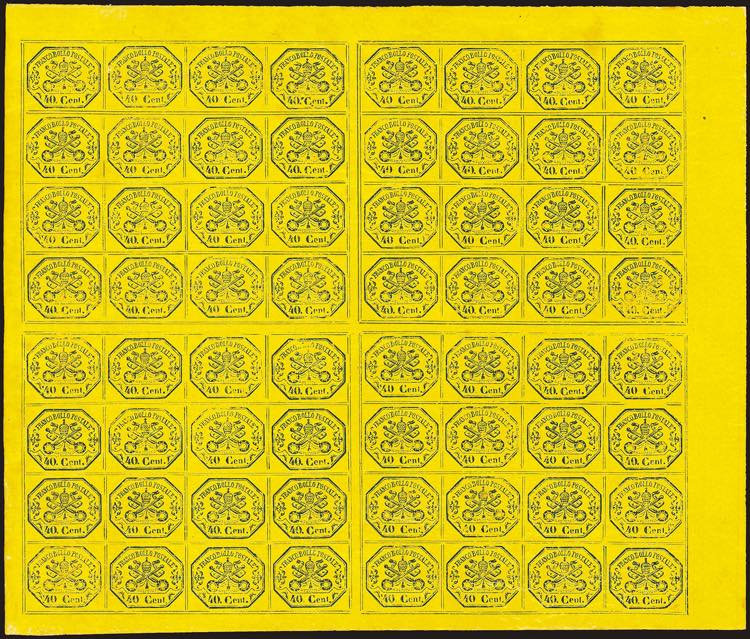 c.40/1867 giallo n.68, foglio di ... 