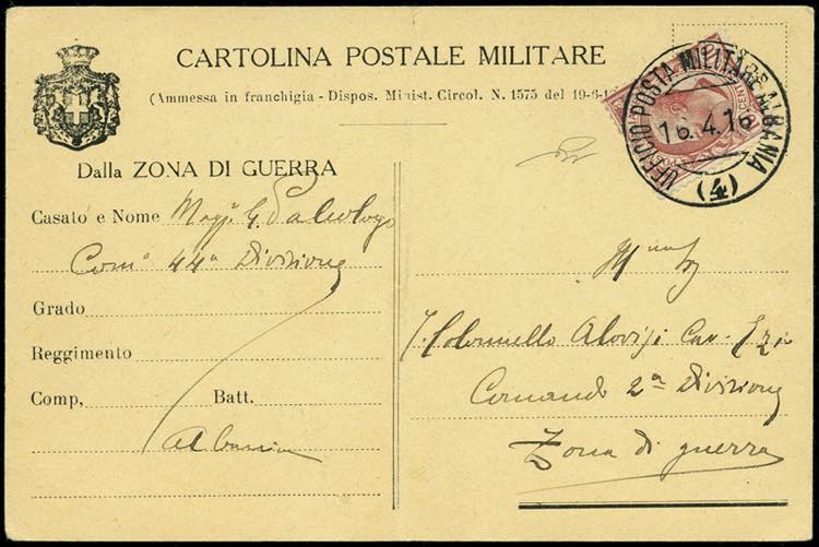 P.Militare - cartolina postale ... 