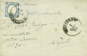 da Lucera (Foggia) a Napoli del 4.6.1862 con ... 