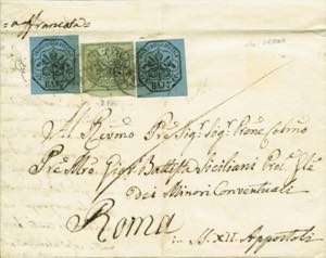 lettera con testo del 7.3.1855 da Urbino a ... 