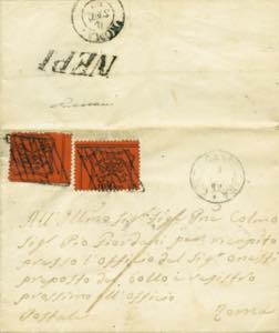 lettera con testo del 2.9.1869 da Nepi a ... 