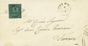 da Faenza a Ferrara del 7.11.1859 con b.3 ... 