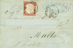 da Genova a Malta del 6.7.1860 con c.40 ... 