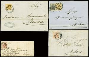 8 lettere (6 con testo) epoca 1854-1858 ... 