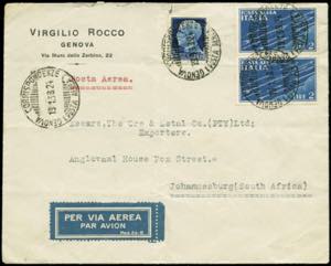 Posta Aerea - Italia - 1938 - busta per via ... 
