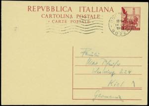 cartolina postale quadriga L.35, Filagrano ... 