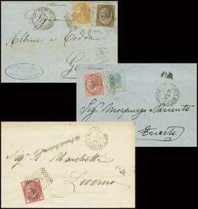 Levante - Tunisi - 3 lettere: 1 del 1868 per ... 