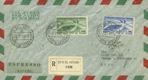 Vatican - registered express air letter from ... 
