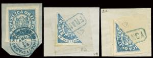 Uruguay - 1864 - 3 fragments with Eastern ... 