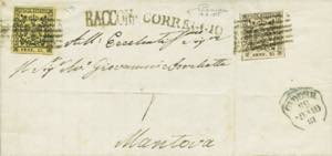 lettera raccomandata con testo del 17.6.1855 ... 