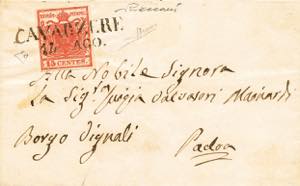 da Cavarzere a Padova del 14.8.(1851) (dal ... 