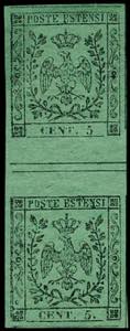 c.5 verde, coppia verticale con interspazio, ... 