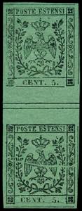 c.5 verde con punto dopo la cifra n.13, ... 