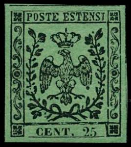 c.25 verde, errore di colore nella carta, ... 