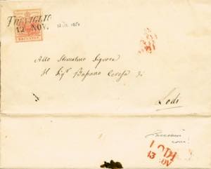 lettera con testo da Treviglio a Lodi del ... 