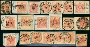 20 es. c.15 tipi vari (1 striscia di 3 e 1 ... 