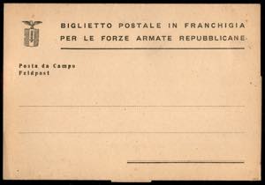 RSI - 1943 - Posta da Campo - Biglietto ... 