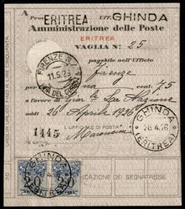 Colonie - Eritrea - Due 20 cent (1) su ... 