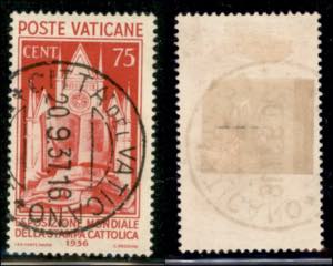 VATICANO - 1936 - 75 cent Stampa Cattolica ... 