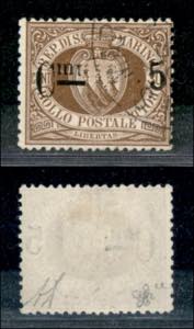 SAN MARINO - 1892 - 5 cent su 30 (9 - ... 