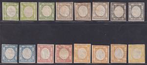 1861 - Lotto di sedici esemplari nuovi con ... 