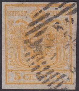 1850 - I emissione c. 5 giallo I tiratura ... 