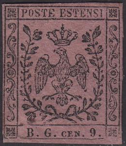 1853 - Giornali, b.g. cen. 9 violetto grigio ... 