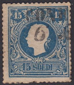 1858 - II emissione I tipo, s. 15 azzurro ... 