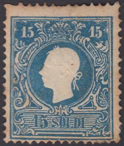 1859 - II emissione II tipo s. 15 azzurro ... 