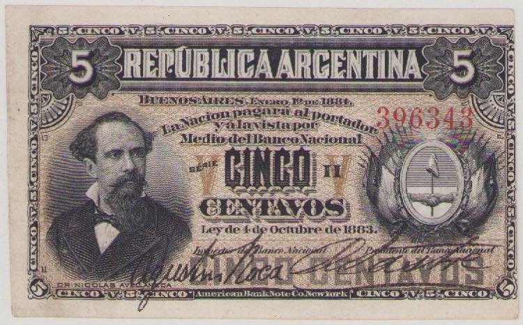 Argentina, 5 Centavos, 1.1.1884, ... 