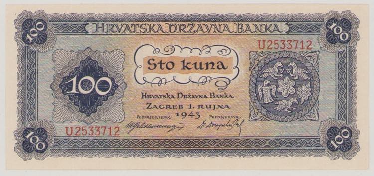 Croatia, 100 Kuna, 1.9.1943, ... 