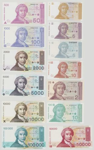 Croatia, 1 - 100 000 Dinara, 1991 ... 