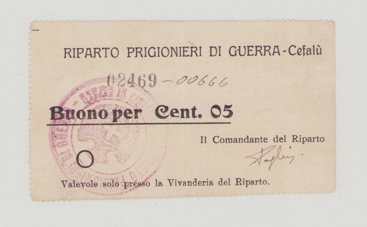 Italy, POW, WWI., Cefalú, 5 ... 