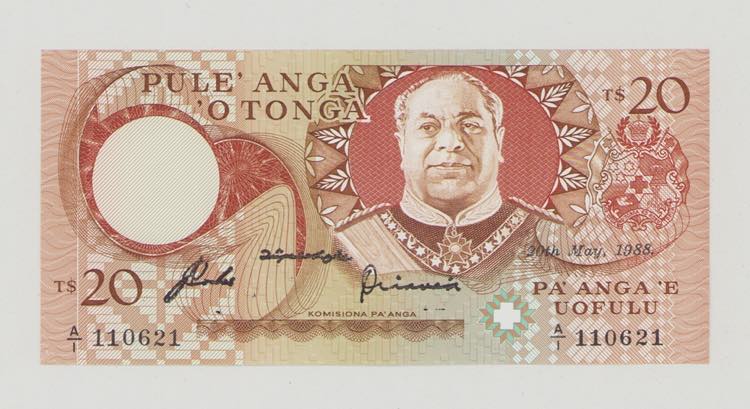 Tonga, 20 Paanga, 20.5.1988, A/1 ... 