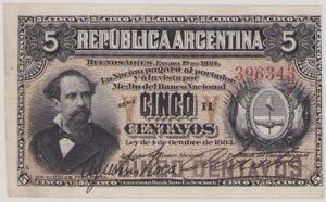 Argentina, 5 Centavos, 1.1.1884, SÉRIE H ... 